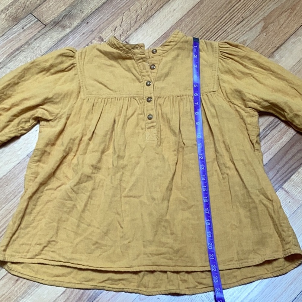Loup Grace Cotton Button Front Top in Canary Size large - Picture 11 of 11